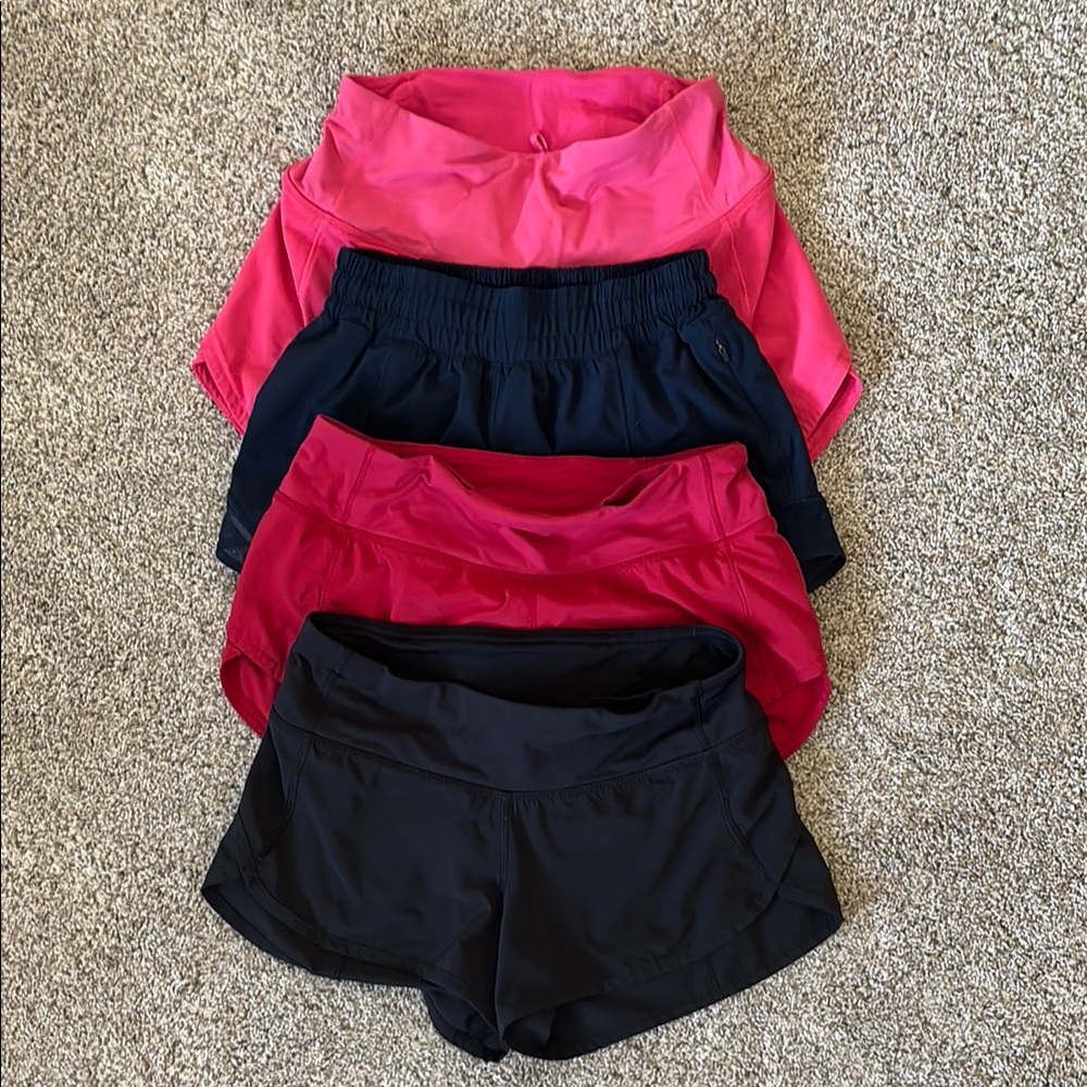 4 Lululemon shorts bundle- All size 2